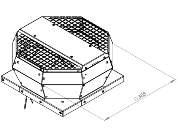 DVA tetőventilátor függőleges kifújással 3D