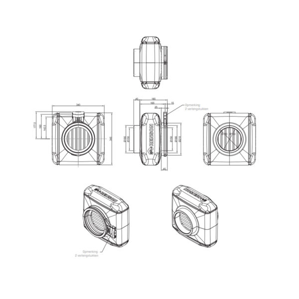 RENSON Easyduct szigetelt szűrőház G2-es előszűrővel - Image 2